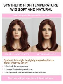 Tóc giả tổng hợp dệt màu nâu vàng 14 inch với mái nhiều lớp, tóc thẳng dài vừa phải, tóc giả tổng hợp dệt, tóc giả dành cho nữ dùng trong các dịp lễ, du lịch, tiệc tại nhà, hóa trang, sử dụng hàng ngày cho lễ Halloween và Giáng sinh, lễ hội hóa trang năm mới, quà tặng cho bé gái, quà tặng tốt nghiệp mùa hè, quà tặng làm sẵn, quà tặng Giáng sinh Halloween - Tóc vàng ombre - Xem 11