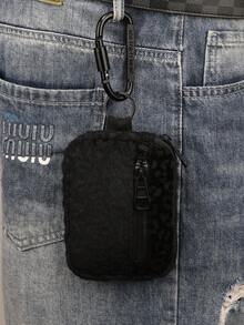 1pc Leopard Print Outdoor Multifunctional Carabiner Pouch, Can Store Earphones, Keys, Card Holder, Coin Purse, Casual Style, Product Size: 14.5cm*10cm*2cm Mini Wallet Small Wallet Wallet Keychain Coin Wallet - Multicolor - View 12