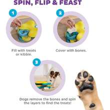 By Nina Ottosson Dog Tornado Treat Puzzle Dog Toy, Level 2 Intermediate, Blue,30796192 - Màu vàng - Xem 5