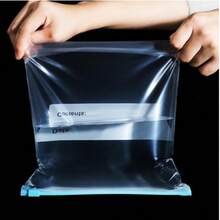Reusable Zipper Lock Storage Bags, Airtight Seal Bags For Food Preservation, FDA Certified Reusable Food Storage Bags For Women, Leakproof Zipper Lock Bags, Microwave , Kitchen Organizer With Write-On Labels  (3 Sizes) - Transparent - View 5