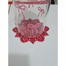 4pcs, Christmas Snowflake Placemats, PVC Placemats For Christmas Table Decorations, Vase Mats, Christmas Table Snowflake Decorative Protective Mats.