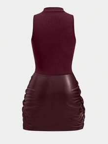 Elegant Wrap Front Tie Sleeveless Mini Dress