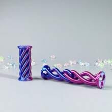 3D Geometric Pyramid Sculpture, Cone-Shaped Stress Relief Finger Toy, Cylindrical Desktop Magic Penetration Ornament - Multicolor - View 9