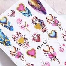 3pcs 3D Bohemian Vintage Luxury Nail Art Stickers - Dreamcatcher, Colorful Feather, Heart, Flower, Star Patterns Nail Decals, Perfect For Women DIY Holiday Nail Decoration - Multicolor - View 10