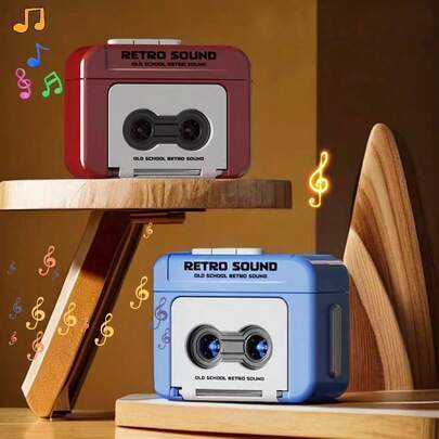 Este nuevo mini reproductor de casete retro con llavero puede reproducir música y grabar audio, es divertido y peculiar, pequeño y portátil, lo que lo convierte en la opción de regalo perfecta para Navidad, Halloween y cumpleaños.