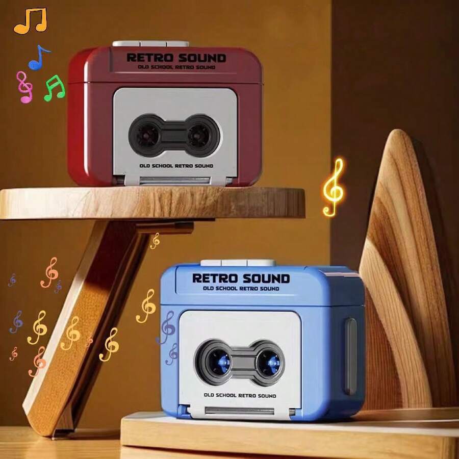 这款全新迷你复古磁带录音机钥匙扣音乐播放器可以播放音乐和录制音频，它既有趣又新奇，小巧便携，是圣诞节、万圣节和生日的完美礼物选择。 - 紅色 - 查看 1