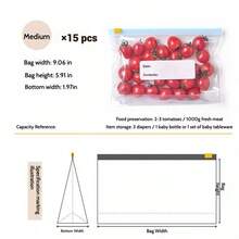 Reusable Zipper Lock Storage Bags, Airtight Seal Bags For Food Preservation, FDA Certified Reusable Food Storage Bags For Women, Leakproof Zipper Lock Bags, Microwave , Kitchen Organizer With Write-On Labels  (3 Sizes) - Transparent - View 10