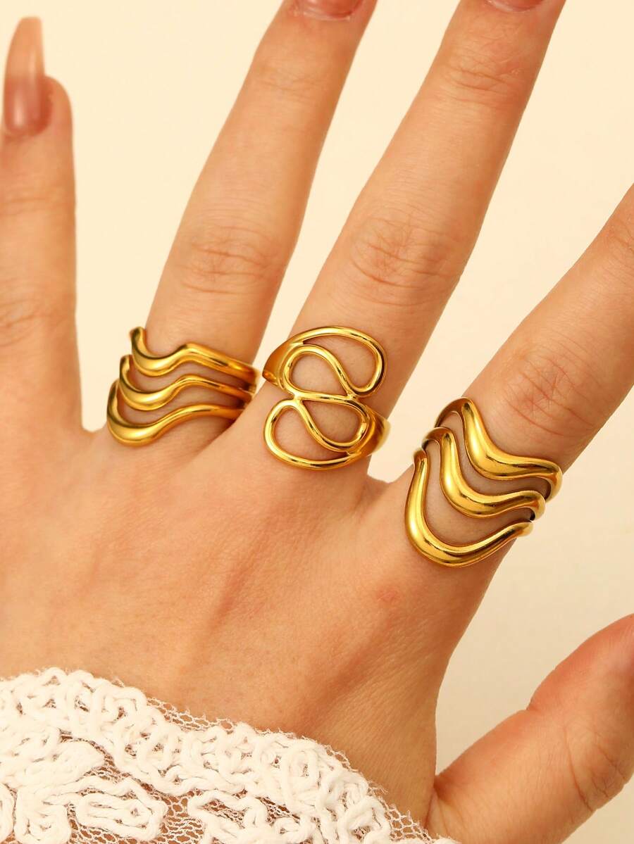 1 Set Open-Ended European & American Style Rings, Minimalist Classic Versatile Fashion Casual High-End Suitable For Women's Daily & Party Wear