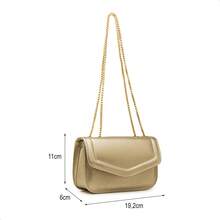 Basic Minimalist Metallic Crossbody Bag For Summer Parties. - Dorado - View 6