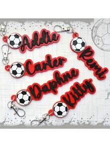 Customized Lobster Clasp Keychain | Acrylic Keychain Customized Football Keychain - Personalized Football Player Name Tag, Durable Crystal Keychain With Secure Metal Clasp - Great Gift For Valentine's Day, Birthday, And Game Day (Choose Name/Number/Team Color) - Perfect For Athletes And Fans - Style 28 - View 2