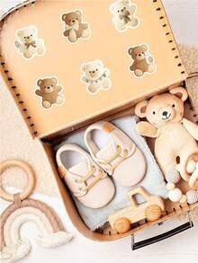 500pcs Brown Bear Stickers, Birthday Supplies, Baby Shower Decorations, Gender Reveal Party Decorations, Bear Themed Party Favors, Planning Stickers, Gift Bag Seals, Envelopes & Cards Stickers, Wedding Decorations, Gift Wrapping Stickers, Party Cup & Bottle Decor, Books & Magazines, Party Favor Bag Fillers, Firetruck Decorations, Birthday Gifts, Party Favors - Brown Bear - View 2