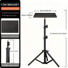 VELEC Adjustable Projector Stand With Tray - Portable Laptop Stand, Foldable Tripod, Suitable For Desk And Floor Use, Metal Structure, Projector Tripod, Outdoor Movie Projector Stand, Laptop Stand - Black - View 4