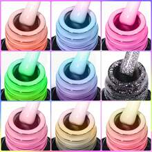 GJOQ 6PCS Cat Eye Gel Nail Polish 7ml 0.24 Ounce Latest Version Luminous Color Changing Suitable For LED Lamp Curing Free Magnet Stick Tear Resistant Smooth Shiny Bright 28 Days No Peeling Perfect For Home Parties Dances Must Have  Shiny Gold Color Ideal Gift For Christmas New Year To Family - 貓眼02 - 查看 9