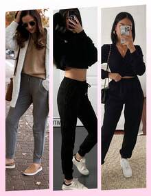 4 Pack Joggers For Women - Sweatpants With Pockets Lightweight Comfy Yoga Pants For Workout Travel Lounge - Black + Black + Black + Black - 查看 4