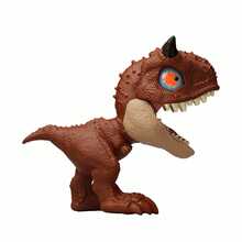 Mattel Jurassic World Mighty Little Biters Juguete de dinosaurio con acción de mordida, cambio de ojos, figura de acción de dinosaurio coleccionable, regalos para niños y niñas de 3, 4, 5, 6, 7 y 8 años, relleno de huevos de Pascua, regalos para Navidad, cumpleaños, Acción de Gracias - Carnotauro - Ver 6