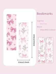 24 buc/cutie Semne de carte drăguțe cu papion - Set cu design floral și Kawaii, potrivite pentru citit, jurnalism și meșteșuguri DIY - Culori vibrante, semne de carte unice pentru iubitorii de cărți, decor de papetărie - Multicolor - Vizualizare 6