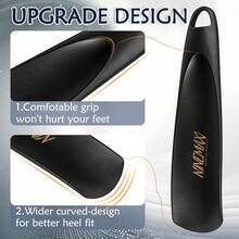 NINEMAX Calzador de Zapatos Plástico 19cm, Calzador de Botas para Mujer Hombres Mayor, Calzadores de Pequeño para Viajes - Negro/2 piezas - Ver 11