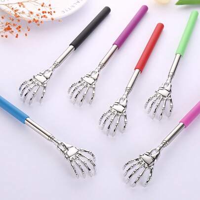 pince 1pc Random Color Stainless Steel Extendable Back Scratcher
