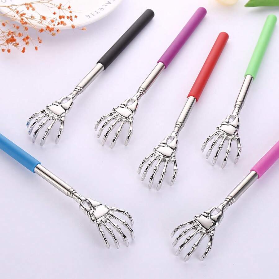 pince 1个随机颜色不锈钢可伸缩背部按摩器