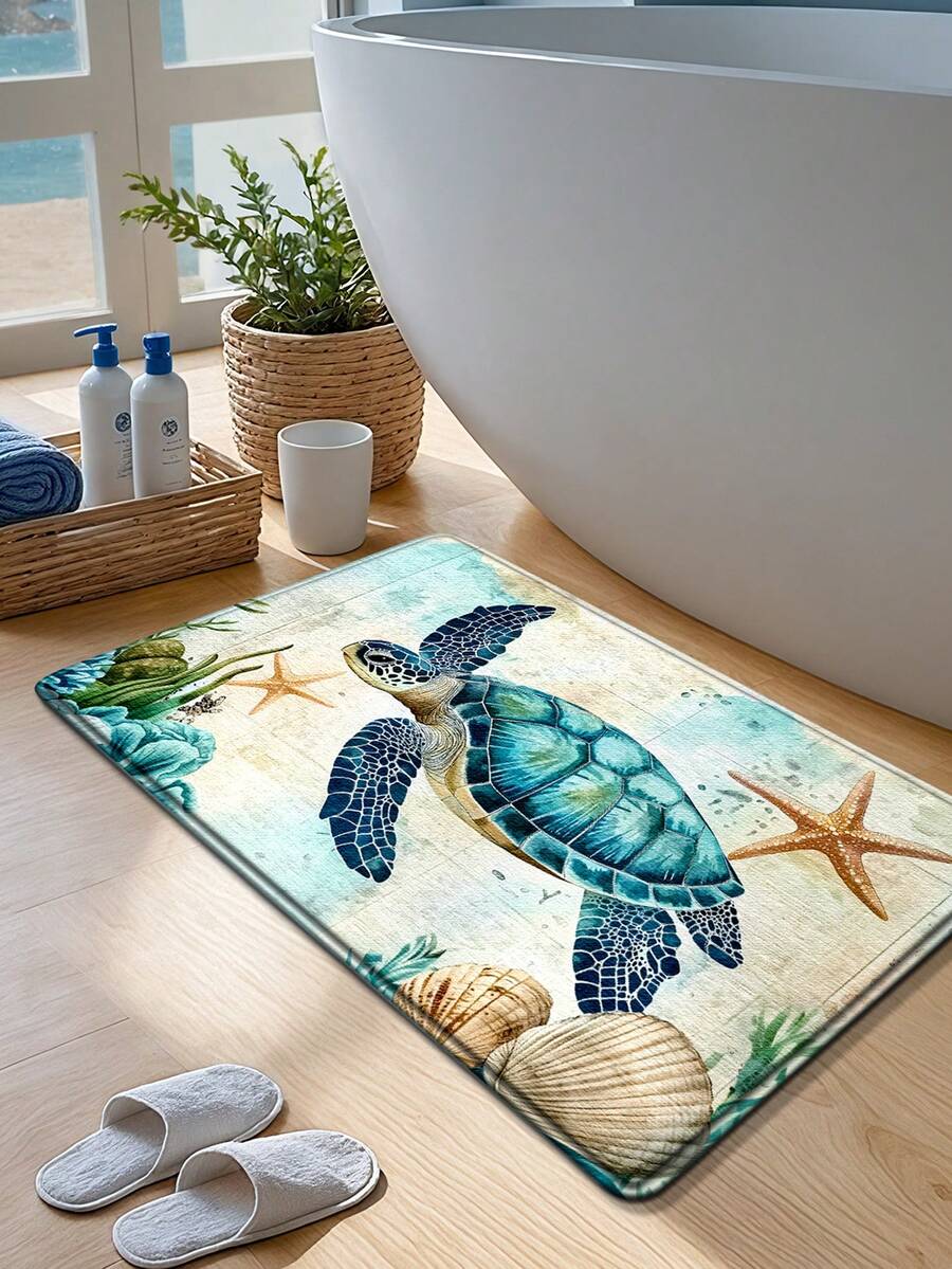 DAJIANG 1 tấm thảm phòng tắm phong cách đại dương mùa hè, thấm hút nước tốt, đế chống trượt, thảm trải sàn mềm mại và thoải mái, thảm trải sàn phòng ngủ, thảm trải bồn tắm có thể giặt bằng máy, trang trí nhà cửa cho phòng giặt ủi, trang trí phòng lễ hội, thảm lối vào, thảm trải sàn, thích hợp cho mùa thu, mùa đông, trang trí phòng ngủ, trang trí mùa thu, thảm, thảm trải sàn, trang trí Giáng sinh, lễ tạ ơn, ngày lễ tình nhân - Nhiều màu - Xem 1