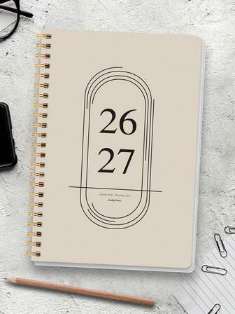 2026 Monthly Planner Hardcover, A4 Minimal Spiral Monthly Calendar Notebook With Notes & To-Do Lists, July 2025 To June 2027, Durable Desk Notebook For School & Office Supplies,2026 New Year Gifts For Women Men Valentine's Day Gifts