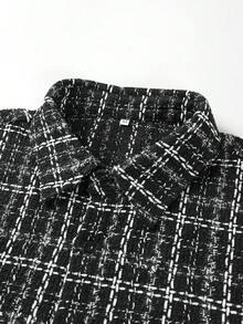 男士复古衬衫外套 - 黑白格纹粗花呢图案，宽松版型，适合旅行和约会之夜，多功能工作服户外旅行衬衫外套，男女皆宜，可作为送给男友或丈夫的情侣礼物