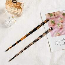 Hair Sticks Leopard Print Hair Pins, Tortoise Shell Hairpin Vintage Hair Chopsticks Retro Hairpins Disk, Hair Accessories - 優質的 - 查看 6