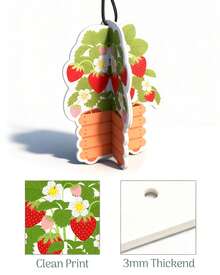 Car Air Freshener - 3D Flower Basket Strawberry Scent Car Accessories Cute Automotive Interior Hanging Fragrance Decor Gifts - 草莓 - 查看 3