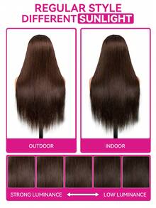 ISEE Hair Wear Go Glueless Straight Lace Closure Wig 6x4 Transparent Lace Unprocessed Soft And Healthy Hair Wigs Chocolate Brown Color 16-28 Regular Inch 180% Density Pre-Cut & Pre-Plucked Hairline Wig Brazilian Human Virgin Hair Looking Stylish For Women Vacay Vibes Active Energy Travel Essential