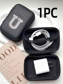 5/3/1 piezas Caja de almacenamiento de cuero PU con letra A-Z, Portador de tarjetas de juego, Organizador de caja de tarjetas de identificación/tarjetas/tarjetas de presentación, Adecuado para viajes, accesorios digitales, estuche para auriculares - Multicolor - Ver 27