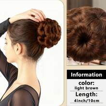 夹式接发，合成发髻，带9朵花苞，适合女性日常佩戴 - 黑色 - 查看 15