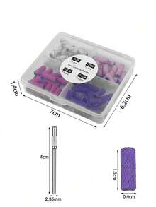 klimonla 60 piezas Juego de 4 granos con mini mandril para arte de uñas, anillos de lija mini de 3 mm, set para máquina de pulido eléctrica, cabezal de pulido de uñas - Multicolor - Ver 7