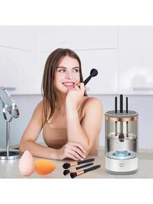 电动化妆刷清洁机 | 2024 升级化妆刷清洁器 | 自动化妆刷清洁器旋转器 | 深度清洁技术适用于所有刷子尺寸、包、收纳袋、收纳盒、化妆品收纳盒、化妆品