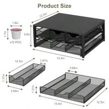 Coffee Pod Holder For Counter 3 PullOut KCup Holder Drawer Wooden Cafe Pods Storage Organizer With Sliding Drawers For Coffee Station Home Kitchen Office Dorm Black - Black - View 3