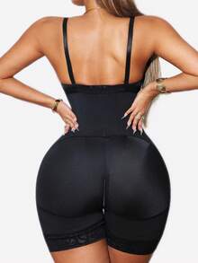 1 pieza Moldeador corporal completo con cremallera y tirantes desmontables, prenda de compresión levantadora de glúteos con control abdominal