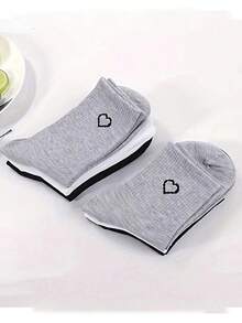 10双装运动长筒袜，心形图案，女士长筒袜（1/3/6/10双装），秋季 - 彩色 - 查看 10