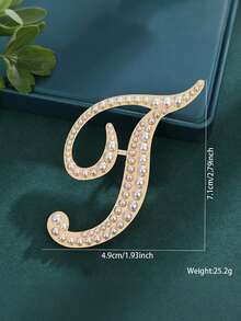 1pc Minimalist Elegant Pearl Letter Brooch, Complete Set Of 26 English Letters, Suitable For Accessorizing Sweaters, Coats, Suits In Autumn/Winter, Can Decorate Shirt Collars, Bags, Scarves, Hats, Hair Accessories, Suitable For Office, Dates, Parties And More, Compact And Versatile.