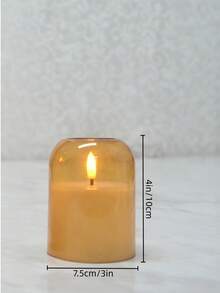 3pcs Acrylic Flameless Candles With Remote Control, Battery Powered LED Simulated Candles With Timer Function, Warm Light Decoration Lamp For Valentine's Day, Wedding, Holiday Party And Home Decor - Gold - View 8