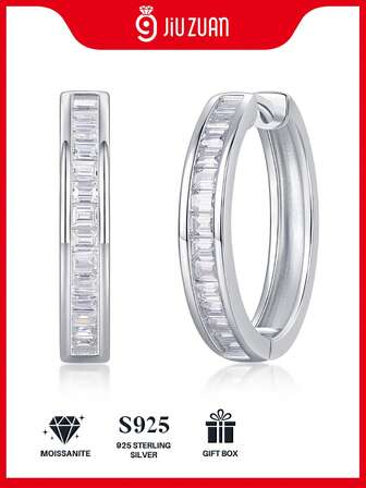 925 Sterling Silver Moissanite Earrings For Women, Hypoallergenic Sparkling Stud Earrings, Valentine's Day/Engagement/Wedding/Birthday Gift, Oxidation-Resistant Elegant Gift Box