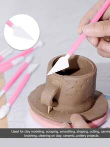 1件/8件/9件蛋糕裝飾抹平工具帶手柄，DIY烘焙塑膠奶油抹刀，蛋糕表面拋光與裝飾工具，蛋糕平整工具帶手柄，蛋糕裝飾塑形工具，16款花紋雕花手工黏土塑形烘焙配件組，DIY烘焙工具，蛋糕奶油表面抹平工具，蛋糕抹平工具 - 彩色 - 查看 5