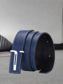 3.3cm Wide Men's Fashion Versatile Faux PU Leather Durable Belt - Gold Metal Buckle, Textured Pattern, Smooth Surface - Classic T-Letter Design, Suitable For Daily Commute And Formal Occasions, Ideal Gift For Boyfriend - Multicolor - View 18