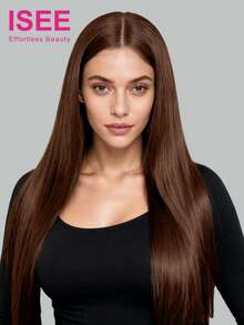 ISEE Hair Wear Go Glueless Straight Lace Closure Wig 6x4 Transparent Lace Unprocessed Soft And Healthy Hair Wigs Chocolate Brown Color 16-28 Regular Inch 180% Density Pre-Cut & Pre-Plucked Hairline Wig Brazilian Human Virgin Hair Looking Stylish For Women Vacay Vibes Active Energy Travel Essential
