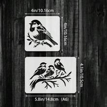 7pcs Bird Craft Painting Template, Bird, And Tree Background Pattern Template, Suitable For Painting On Cards, Walls, Fabrics, Shirts, And Furniture, Washable, Ideal Gift For Family Members