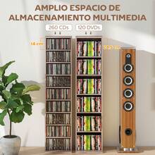HOMCOM CD & DVD Racks - Couleur bois - Voir 2