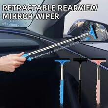 2026 New Retractable Car Rearview Mirror Wiper, Motorcycle Rearview Mirror Wiper, Handy Tool To Clear Rearview Mirror In Rain, Car Rearview Mirror Cleaning Tool, Windshield Wiper Alternative, Ergonomic Wiper, Easy Grip Handle, Car Defogging Device, Christmas Eve, New Year