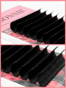 ABONNIE 12 Hàng 8-25mm Mọi Kích Cỡ Cashmere Nở Xù Dễ Dàng, Siêu Mềm, Nở Xù Tạo Độ Dày Tối Đa, Màu Đen Mờ, Độ Cong C, 0.03/0.05/0.07mm, Nối Mi - C - Xem 3