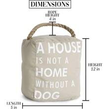 Pavilion - Tapón para puerta abierta de 5 x 6 pulgadas color café con texto "A House is not a Home Without a Dog" - Bronceado - Ver 5