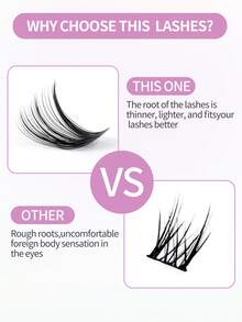 800pcs 30D 40D 50D 60D DIY Lash Cluster Extension 9-18mm False Eyelash Cat Eye Winged Faux Mink Soft Hair Volume Wispy Fake Eyelash Long Mixed Individual Eyelashes Makeup Tool For Beauty Travel Parties,Optional With Tweezers&Washing Face And Headband - C - 查看 6