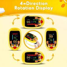 2 oxímetros digitales para niños Pulsevital: Monitor pediátrico de saturación de oxígeno en la sangre y frecuencia cardíaca. Pantalla OLED multiángulo. Carga USB. Combinación de colores rojo y Amarillo. Adecuado para uso doméstico y pediátrico. Medición rápida, lecturas precisas. - rojo y amarillo - Ver 7