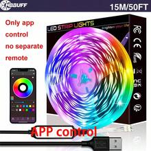 卧室LED灯带，带智能APP控制，可开关定时，可调整亮度，可调整颜色，多种动态模式，APP具有音乐同步变色功能，可裁剪，安装非常方便，5V电压，适用于儿童房装饰、卧室装饰、客厅装饰、节日氛围灯、趣味灯 - 彩色 - 查看 12